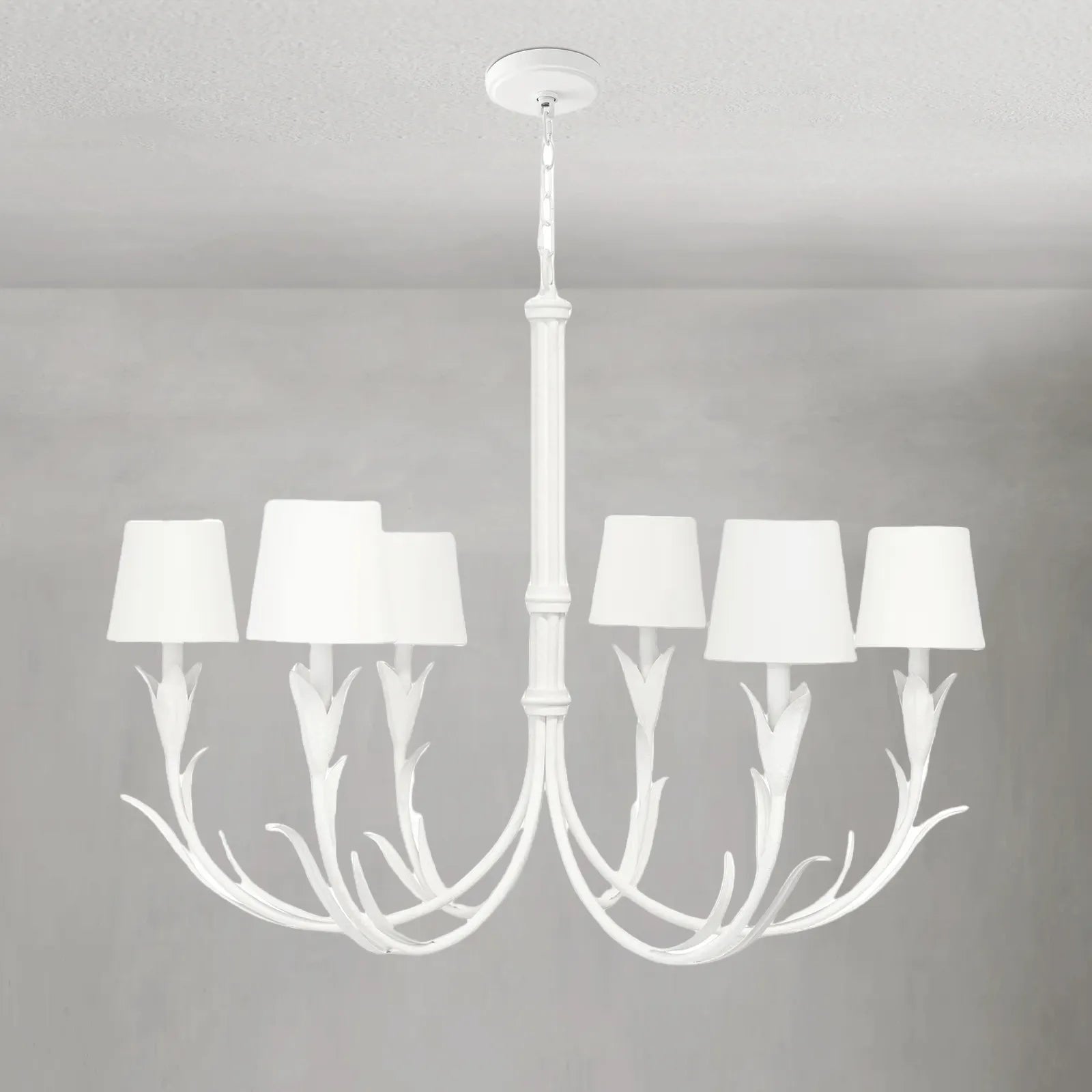 Fontara White Reed Chandelier - Blushlighting