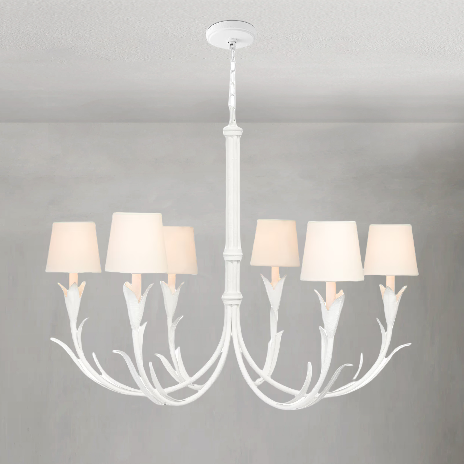Fontara White Reed Chandelier-