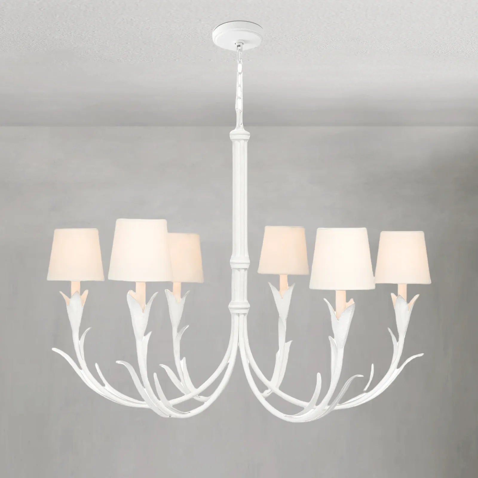 Fontara White Reed Chandelier - Blushlighting