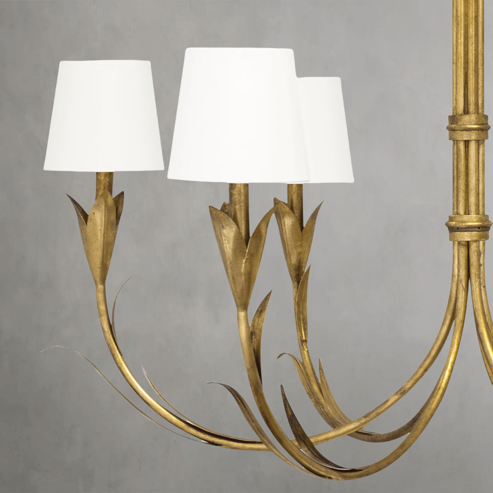 Fontara White Reed Chandelier(Antique Gold Leaf ) - Blushlighting