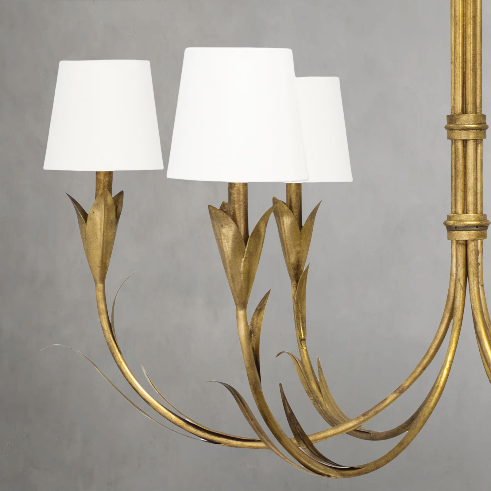Fontara White Reed Chandelier(Antique Gold Leaf )-