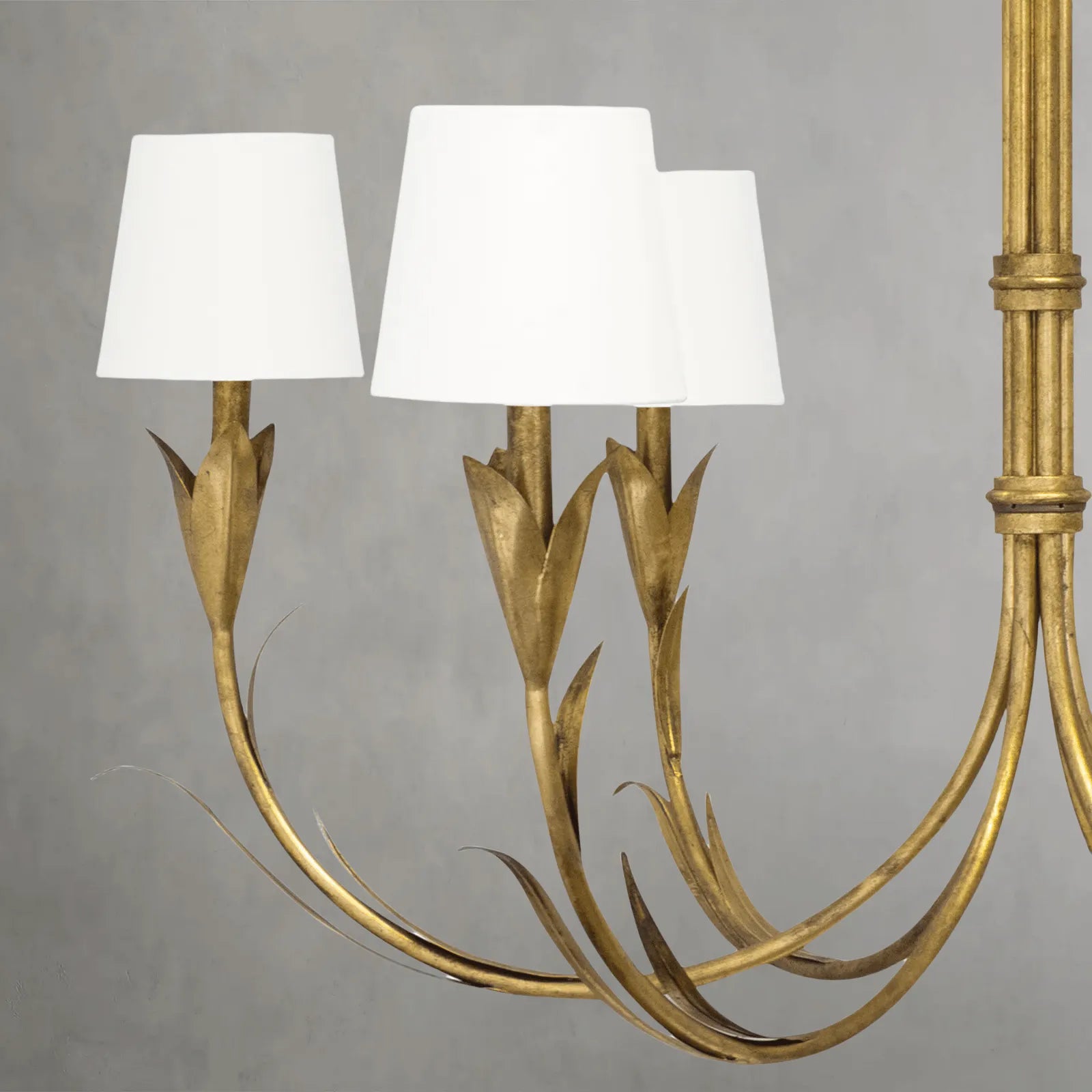 Fontara White Reed Chandelier(Antique Gold Leaf ) - Blushlighting