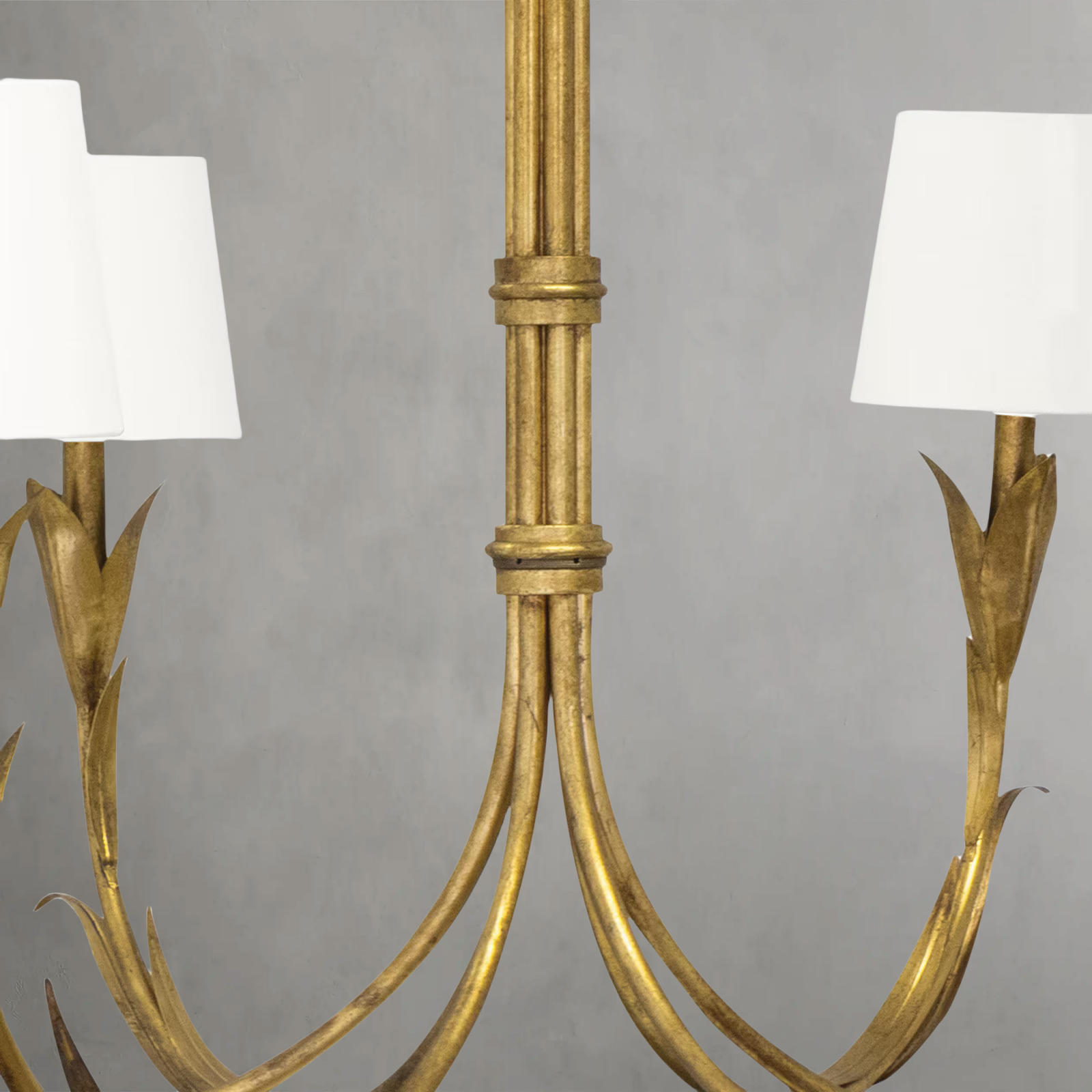 Fontara White Reed Chandelier(Antique Gold Leaf )-