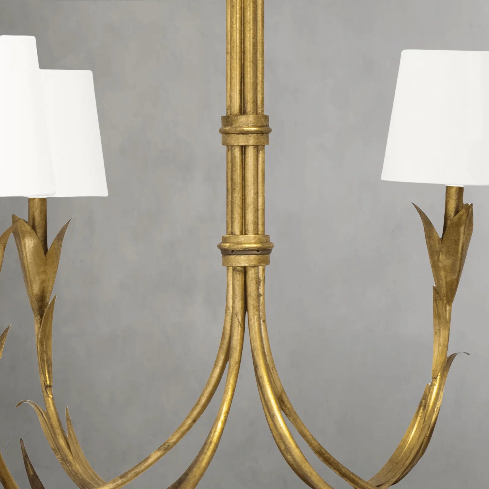 Fontara White Reed Chandelier(Antique Gold Leaf ) - Blushlighting