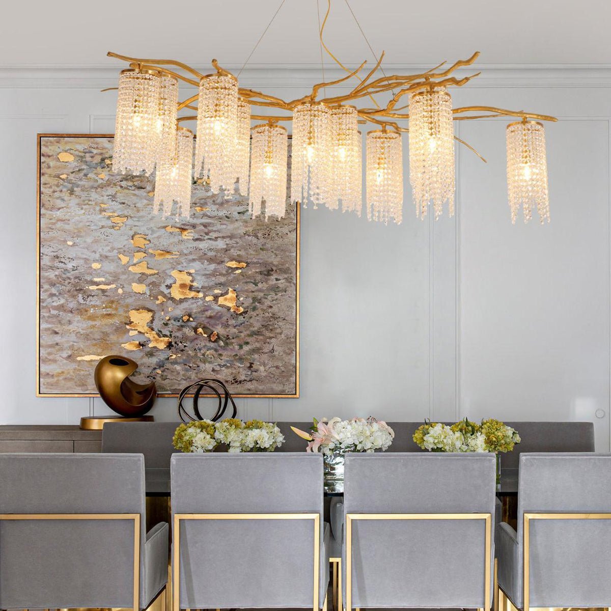Forest Dawn Brass Branch Chandelier - L 63″ x W 31.5″ x H 17.7″Dark CopperBlushlighting