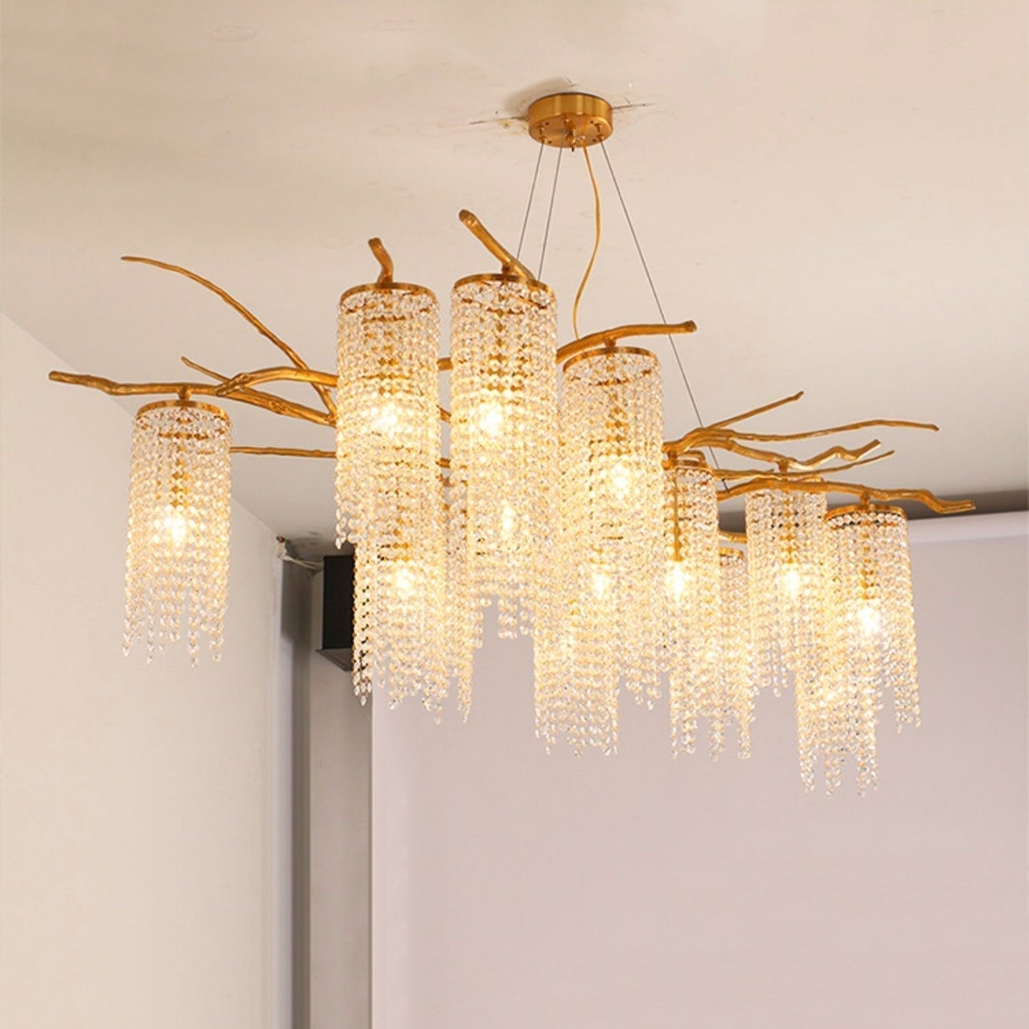 Forest Dawn Brass Branch Chandelier - L 63″ x W 31.5″ x H 17.7″Dark CopperBlushlighting
