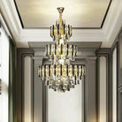 Foyer 3 Layers Extra Large Crystal Chandelier for Living Room Staircase Ceiling Lighting Fixture - D31.5"*H47.2"Blushlighting