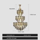 Foyer 3 Layers Extra Large Crystal Chandelier for Living Room Staircase Ceiling Lighting Fixture - D59.1"*H86.6"Blushlighting