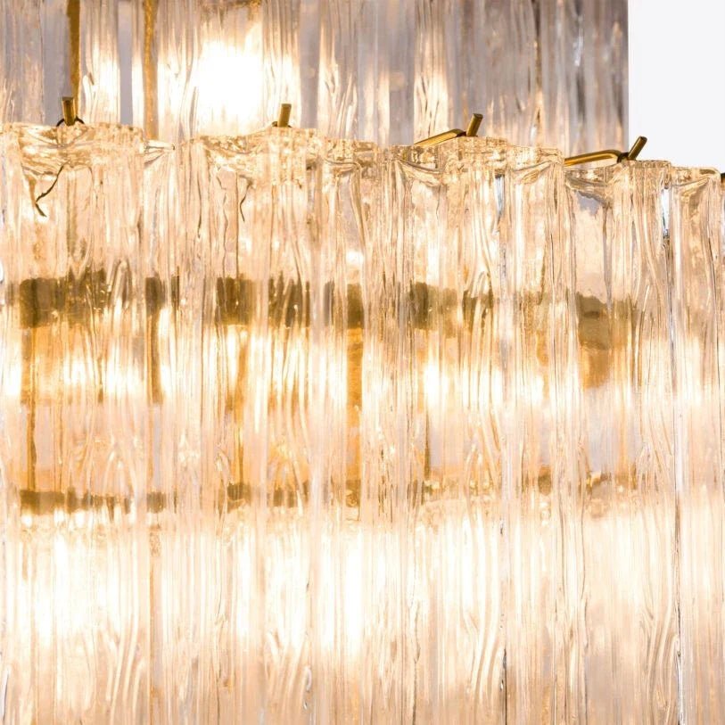 Freccia Treviso Murano Chandelier - ClearBlushlighting