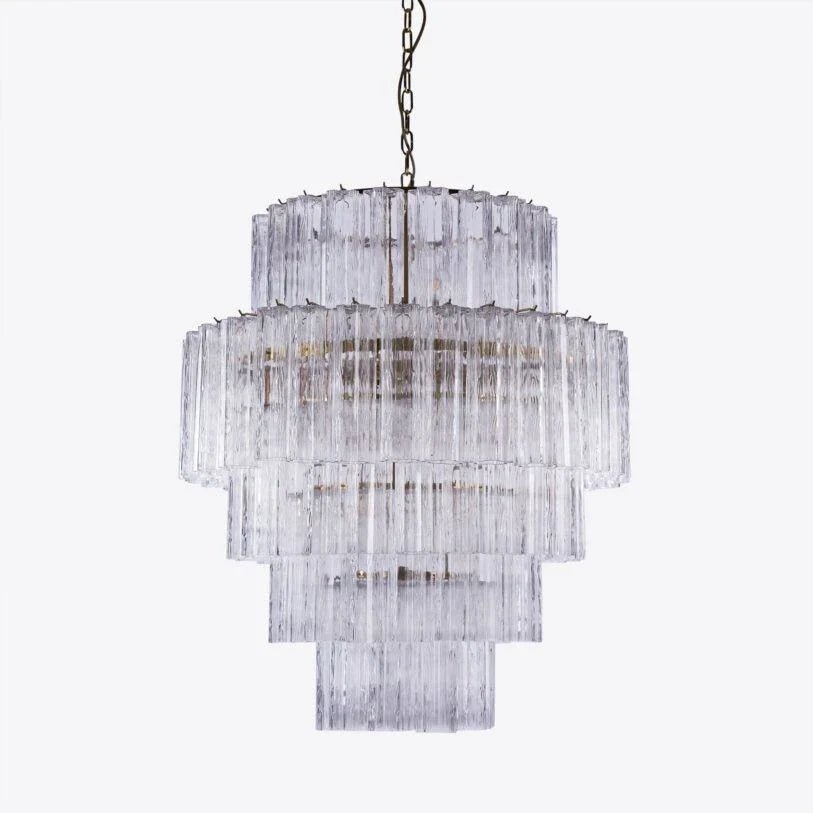 Freccia Treviso Murano Chandelier - ClearBlushlighting