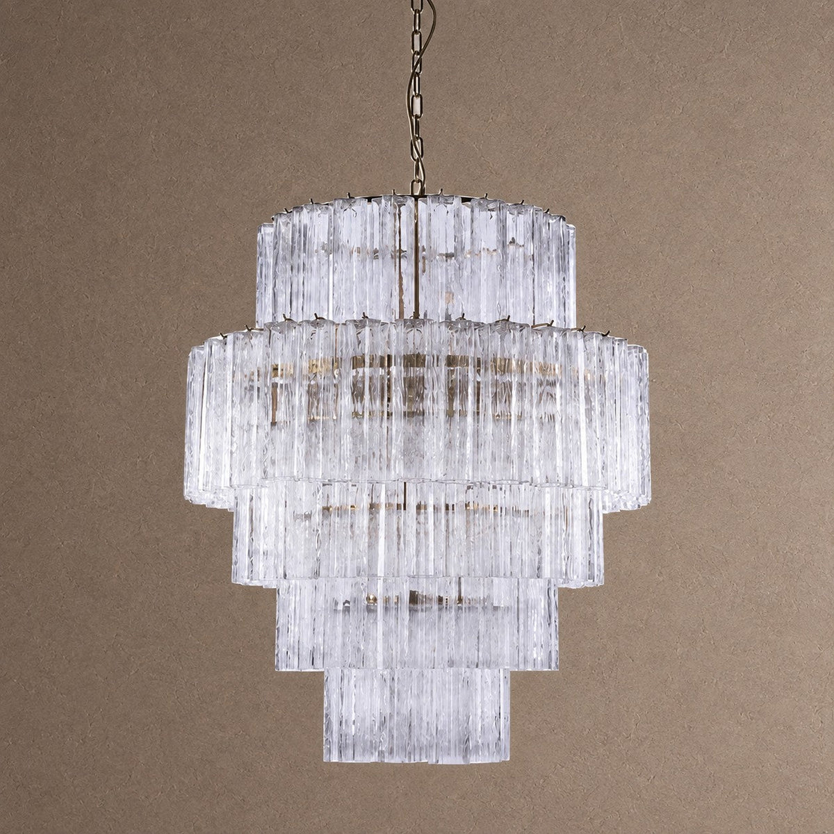 Freccia Treviso Tiered Chandelier - ClearBlushlighting