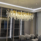 French Branch Crystal Chandelier with Elegant Crystal Leaves-Chandeliers-Blushlighting