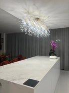 French Branch Crystal Chandelier with Elegant Crystal Leaves-Chandeliers-Blushlighting