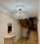 French Branch Crystal Chandelier with Elegant Crystal Leaves-Chandeliers-Blushlighting
