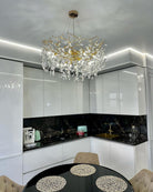 French Branch Crystal Chandelier with Elegant Crystal Leaves-Chandeliers-Blushlighting