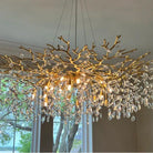 French Branch Crystal Chandelier with Elegant Crystal Leaves - Rectangle L59"*W19.7"*H19.7"/16 Lights/25kgWarm LightBlushlighting