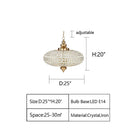 French Empire Vintage Bead Ellipsoid Crystal Chandelier for Living Room/Bedroom-Chandeliers-