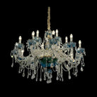 French Romantic Blue Crystal Designer Chandelier for Bedroom/Living Room/Dining Room - 18 Lights:D41.34"*H30.71"Warm LightBlushlighting
