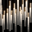 Frosted Tube Cluster Chandelier - 48" L × 18" W × 18" HBlushlighting