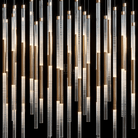 Frosted Tube Cluster Chandelier - 48" L × 18" W × 18" HBlushlighting