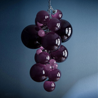 Fruit Grape Hanging Swag Chandelier-Purple-23.6" D * 39.4" H-Cold White