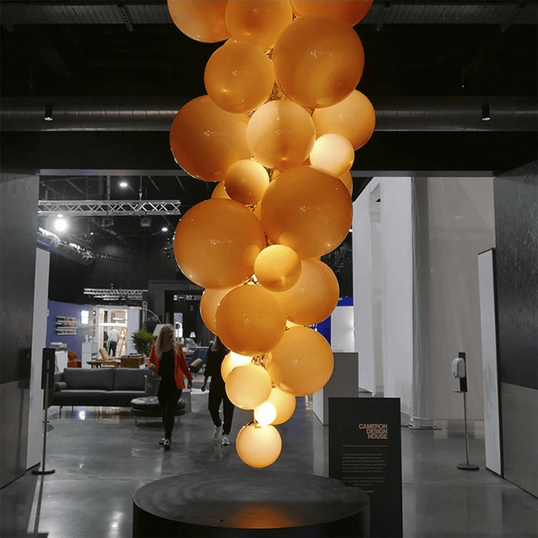 Fruit Grape Hanging Swag Chandelier - Bule23.6" D * 39.4" HCold WhiteBlushlighting