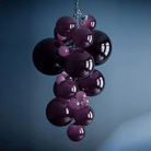 Fruit Grape Hanging Swag Chandelier - Purple23.6" D * 39.4" HCold WhiteBlushlighting