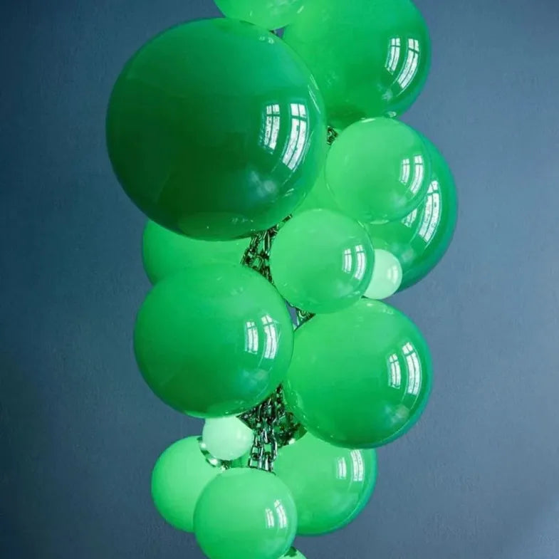 Fruit Grape Hanging Swag Chandelier-Green-23.6" D * 39.4" H-Cold White