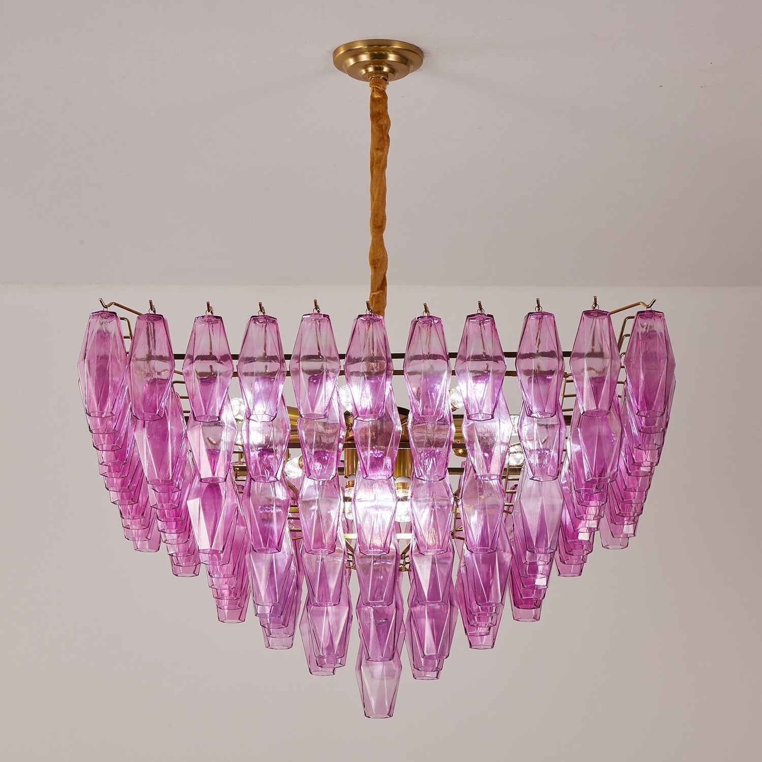 Fuchsia Prism Empire Chandelier - ∅ 39.4″ x H 39.4″Gold & PinkBlushlighting