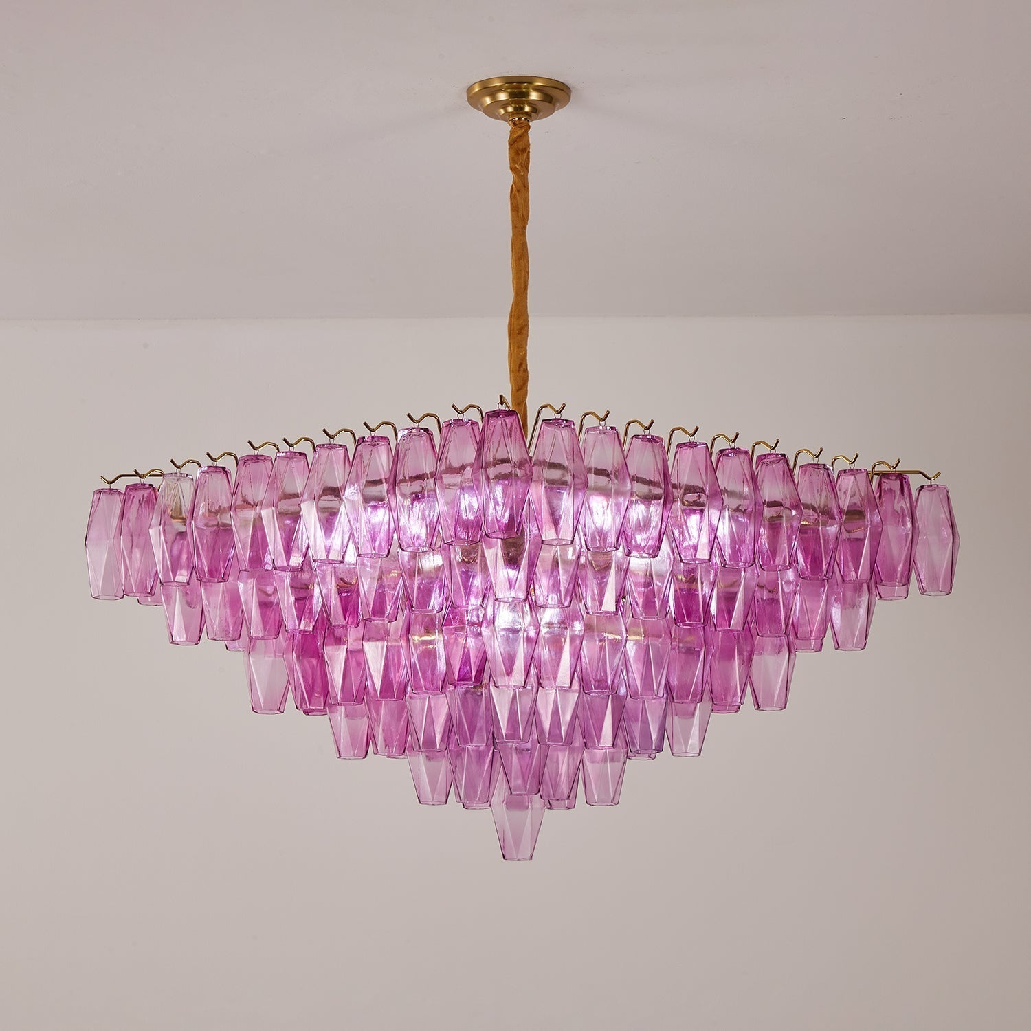 Fuchsia Prism Empire Chandelier - ∅ 39.4″ x H 39.4″Gold & PinkBlushlighting