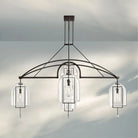 Fulcram Glass Modern Chandelier 5-Light 61'' 73'' 85''-73‘’ 5-Light-Bronze-