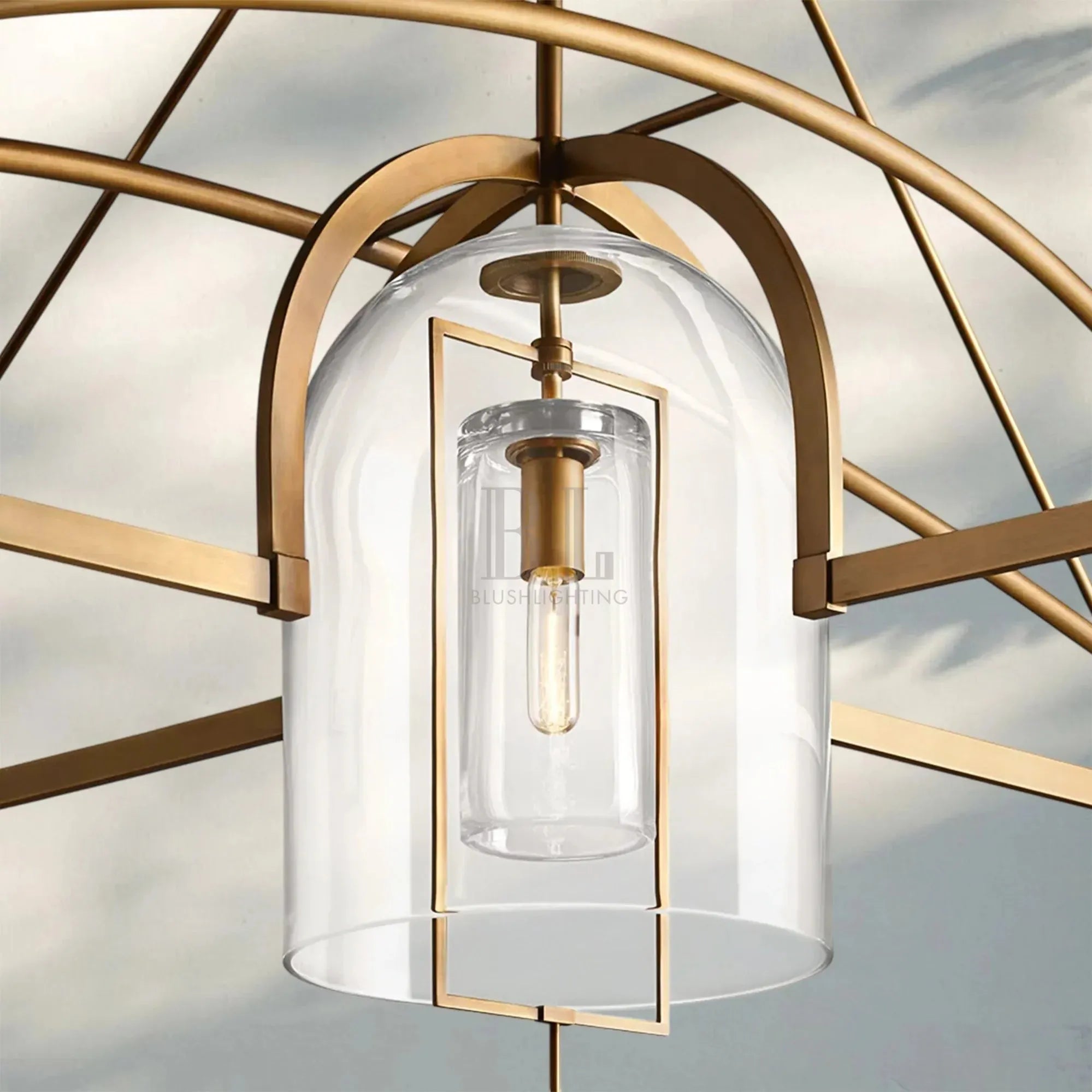 Fulcram Glass Modern Chandelier 5-Light 61'' 73'' 85''-