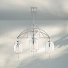 Fulcram Glass Modern Chandelier 5-Light 61'' 73'' 85''-61‘’ 5-Light-Nickel-
