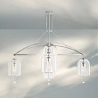 Fulcram Glass Modern Chandelier 5-Light 61'' 73'' 85''-73‘’ 5-Light-Nickel-