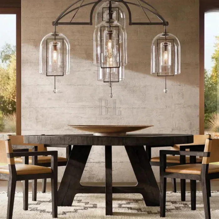 Fulcram Glass Modern Chandelier 5-Light 61'' 73'' 85''-