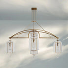 Fulcram Glass Modern Chandelier 5-Light 61'' 73'' 85''-73‘’ 5-Light-Brass-