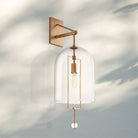 Fulcram Modern Grand Glass Wall Sconce 23"/29"H for Living Room, Bedroom-23''H-Lacquered Burnished Brass-