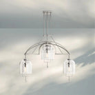 Fulcram Modern Luxury Chandelier 3-Lights-61''-Nickel-