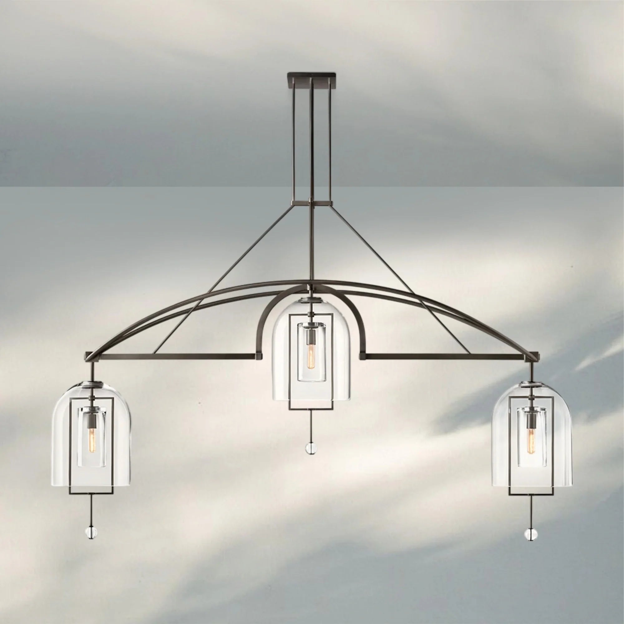 Fulcram Modern Luxury Chandelier 3-Lights-73''-Bronze-
