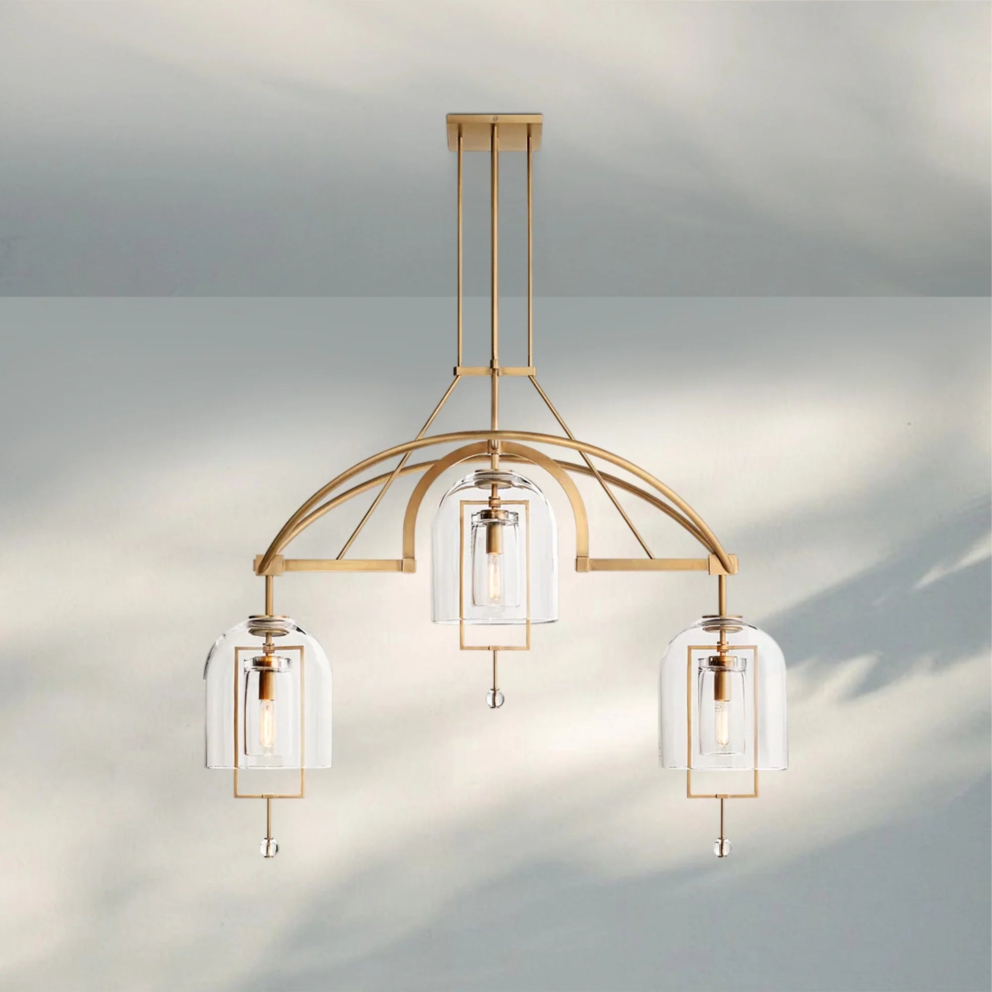 Fulcram Modern Luxury Chandelier 3-Lights-61''-Brass-