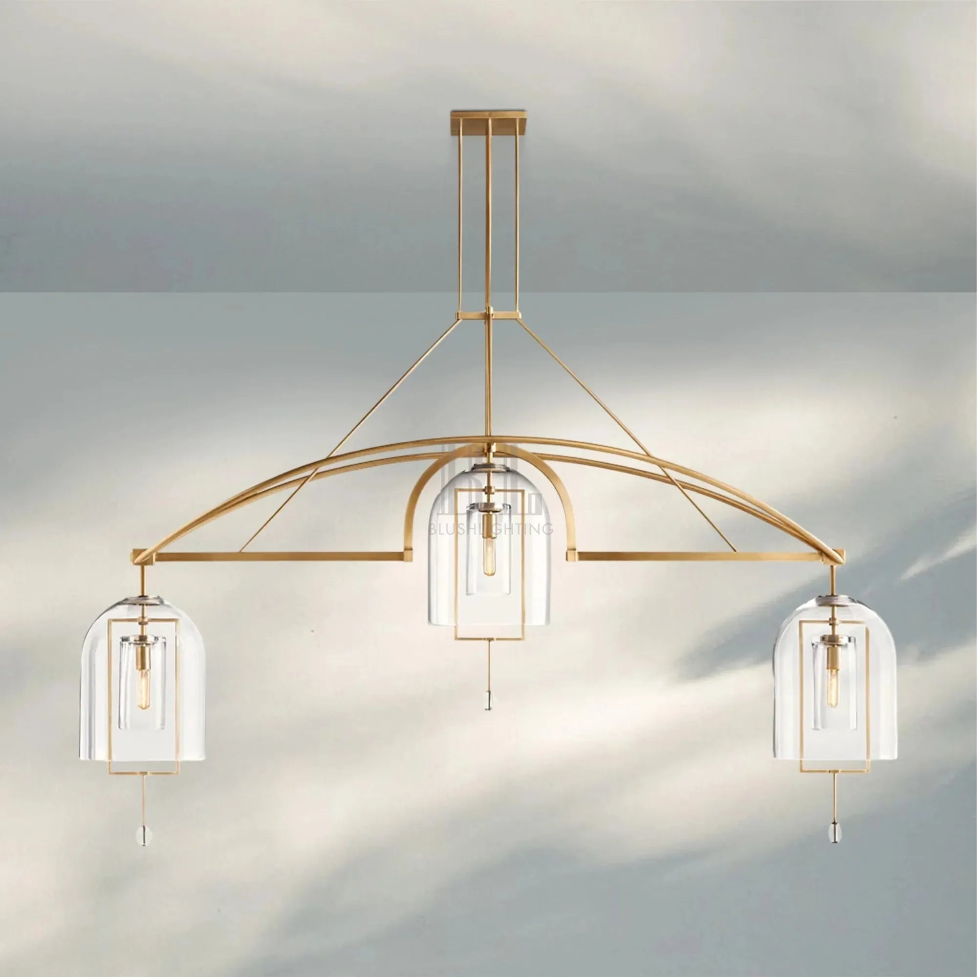 Fulcram Modern Luxury Chandelier 3-Lights-73''-Brass-