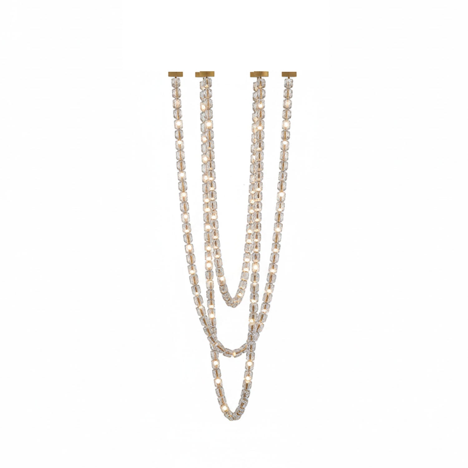 Gabriel Cascade K9 Crystal Chandelier - 188 heads ∅ 47.2″ x H 137.8″ / Dia 120cm x H 350cmClear & ChromeWarm LightBlushlighting