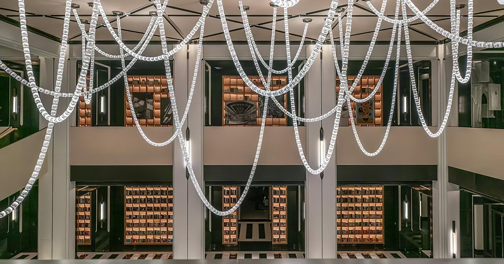 Gabriel Cascade K9 Crystal Chandelier - 161 heads ∅ 47.2″ x H 118″ / Dia 120cm x H 300cmClear & ChromeWarm LightBlushlighting