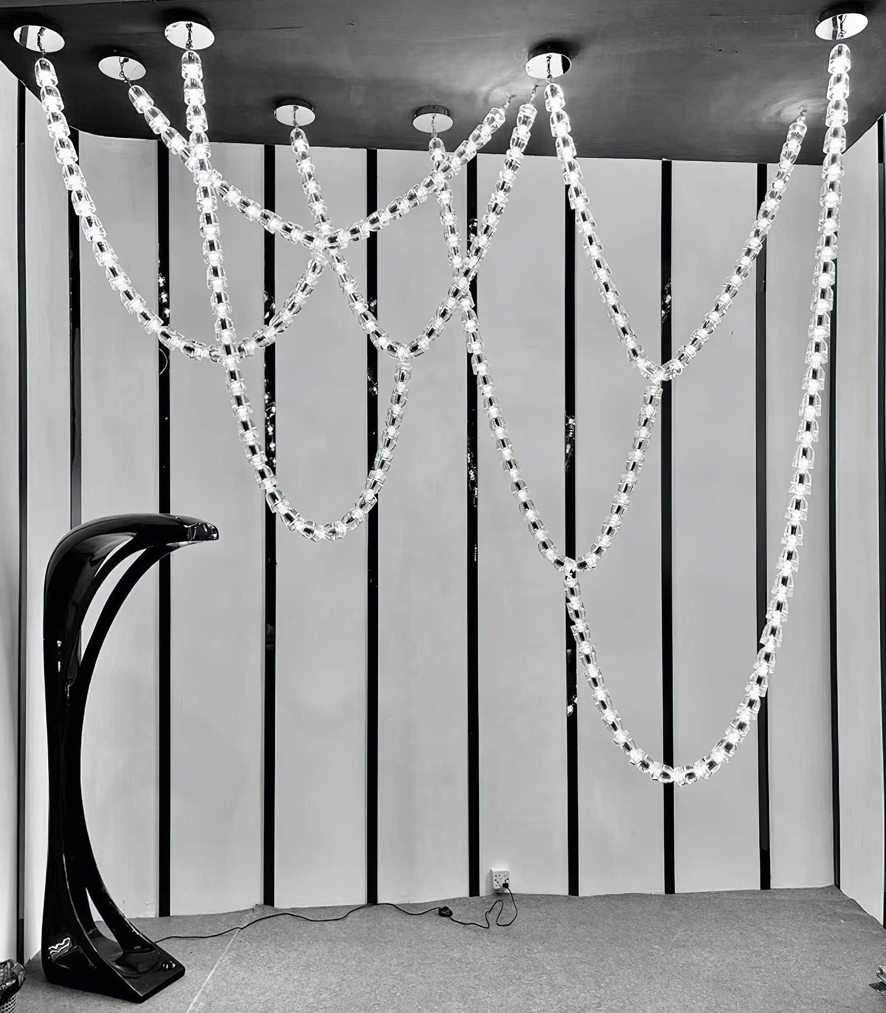 Gabriel Cascade K9 Crystal Chandelier - 161 heads ∅ 47.2″ x H 118″ / Dia 120cm x H 300cmClear & ChromeWarm LightBlushlighting