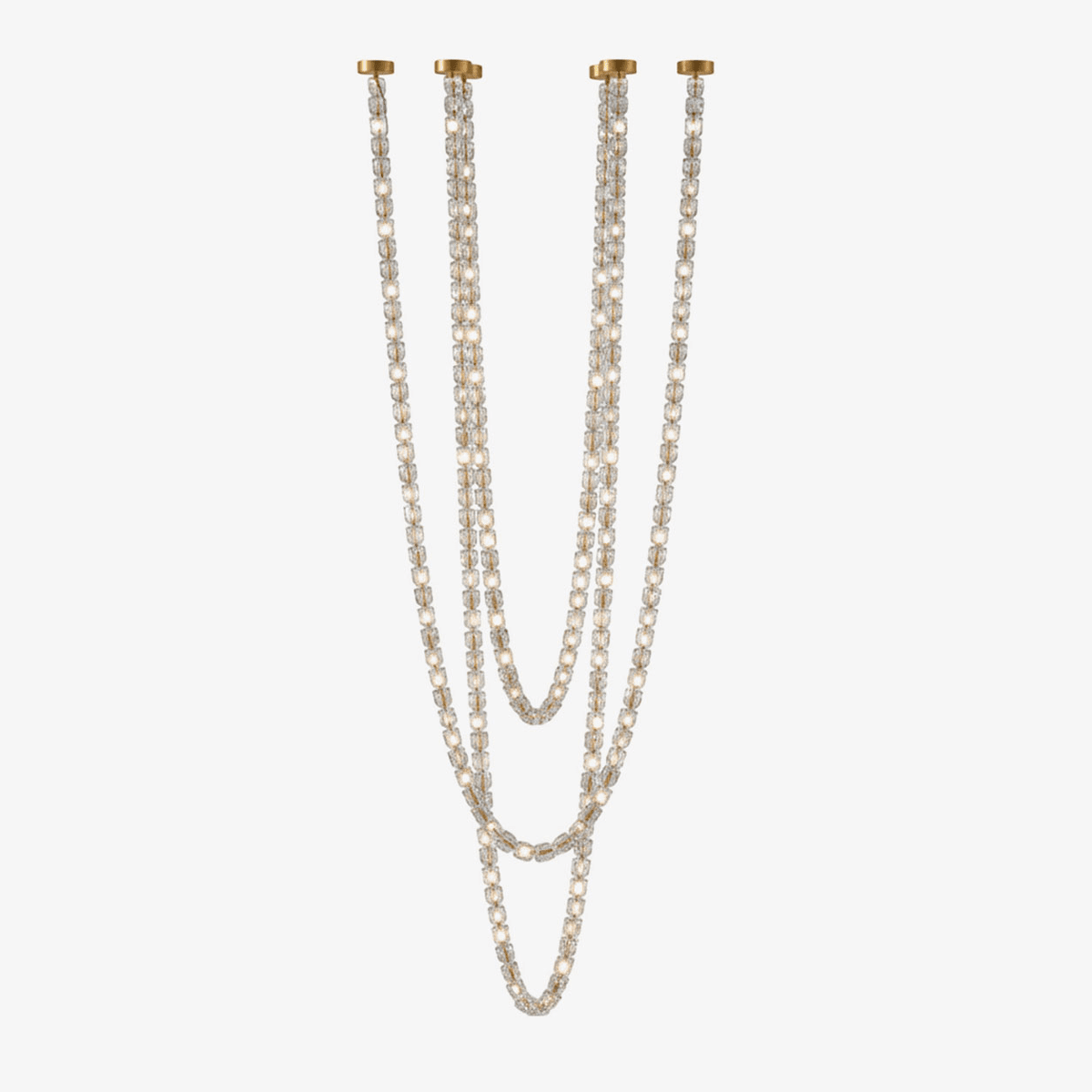 Gabriel Cascade K9 Crystal Chandelier - 161 heads ∅ 47.2″ x H 118″ / Dia 120cm x H 300cmClear & ChromeWarm LightBlushlighting