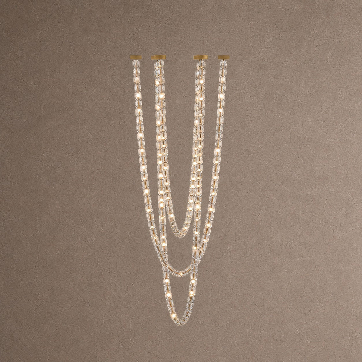Gabriel Chandelier - 188 heads ∅ 47.2″ x H 137.8″ / Dia 120cm x H 350cmClear & ChromeWarm LightBlushlighting