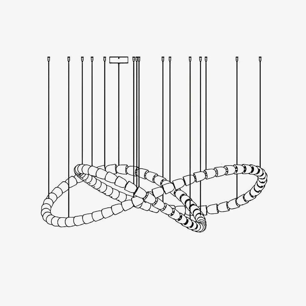Gabriel Chandelier C - 100 Lights ∅ 71″ x H 22″ / Dia 180cm x H 56cmClear & ChromeWarm LightBlushlighting