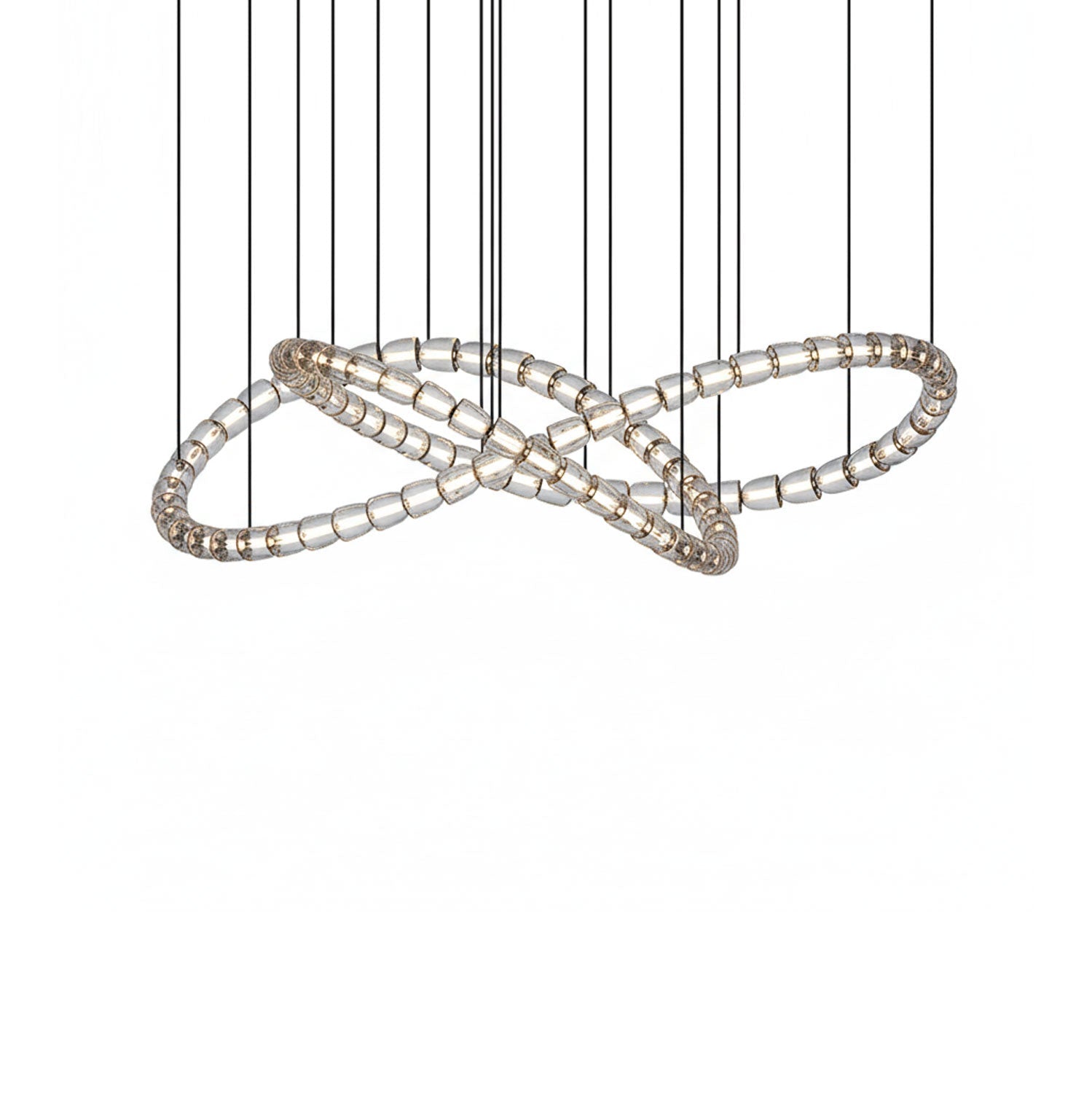 Gabriel Chandelier C - 100 Lights ∅ 71″ x H 22″ / Dia 180cm x H 56cmClear & ChromeWarm LightBlushlighting