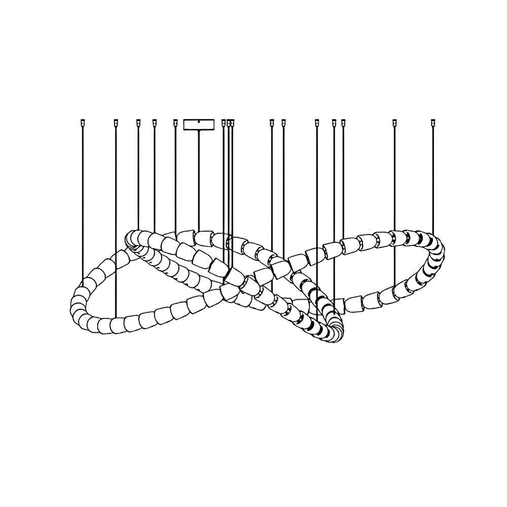 Gabriel Chandelier C - 100 Lights ∅ 71″ x H 22″ / Dia 180cm x H 56cmClear & ChromeWarm LightBlushlighting