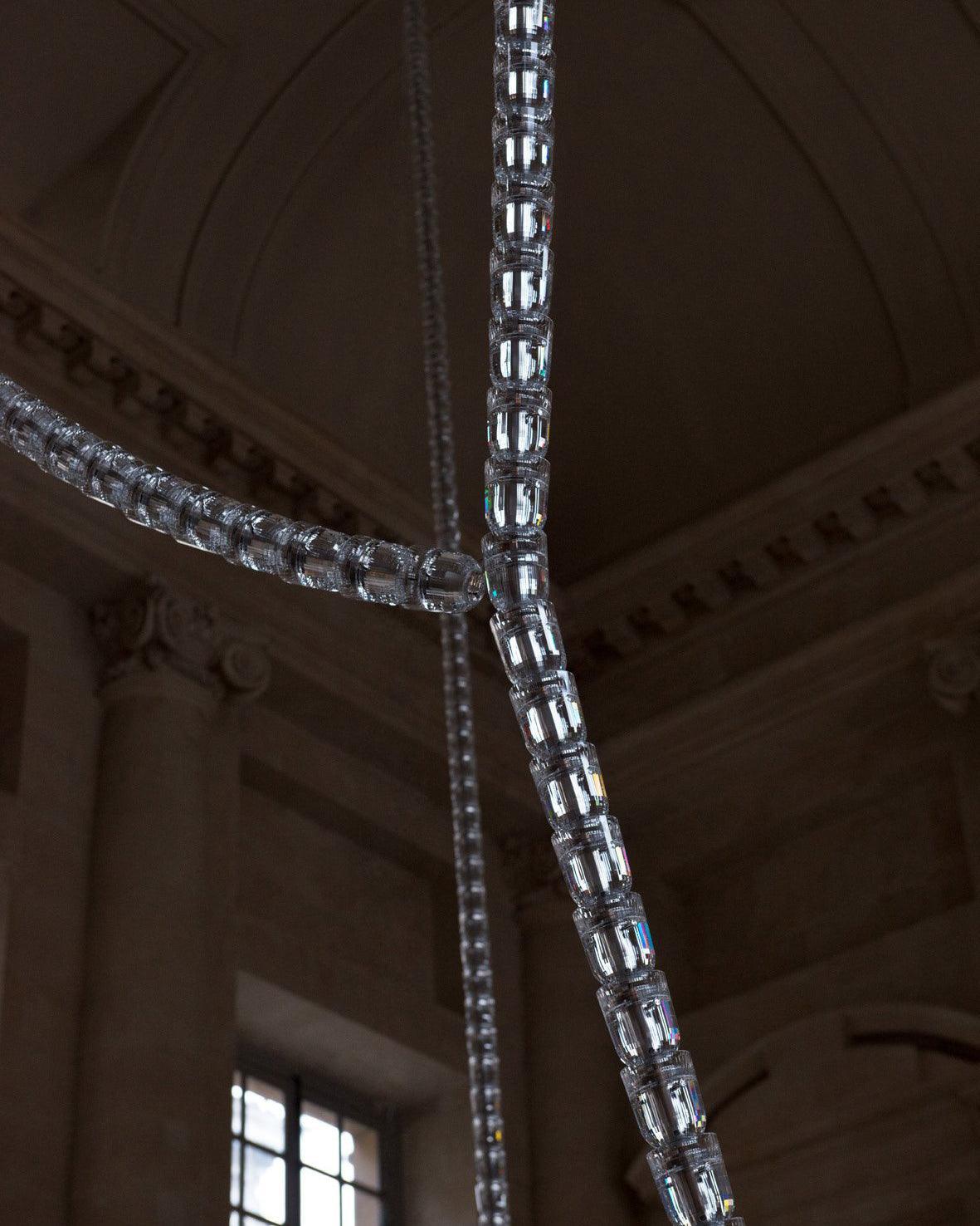 Gabriel Chandelier C - 100 Lights ∅ 71″ x H 22″ / Dia 180cm x H 56cmClear & ChromeWarm LightBlushlighting